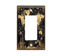 Placa decorativa para interruptor de mapa del tesoro náutico, 1 banda, balancín individual, mapa del mundo, rutas de barco, placa frontal eléctrica para decoración de dormitorio, baño, placa de