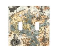 Placa decorativa para interruptor de mapa del tesoro náutico de las islas, placa frontal eléctrica de 2 bandas, rutas de barco, placa frontal eléctrica para decoración de dormitorio, baño, placa de