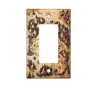 Placa decorativa para interruptor de mapa del tesoro náutico vintage, 1 banda, placa frontal eléctrica retro de islas para decoración de dormitorio, baño, rutas frescas, placa de interruptor de tamaño