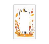 Placa decorativa para interruptor de zorro de dibujos animados de otoño, 1 banda, diseño de flores otoñales, pájaros, placa frontal eléctrica para decoración de dormitorio, baño, divertido animal para
