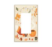 Placa decorativa para interruptor de zorro de dibujos animados de otoño, 1 banda, hoja de arce otoñal, calabaza, placa frontal eléctrica para decoración de dormitorio, baño, placa de interruptor de