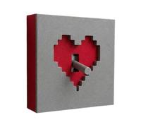 Placa decorativa para pared Corazón retro con bloque de color y un