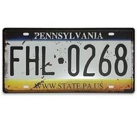 Placa decorativa retro de Pennsylvania para coche, decoración de habitación, recuerdo, letrero de metal oxidado retro para la parte delantera del coche, 30,5 x 15,2 cm