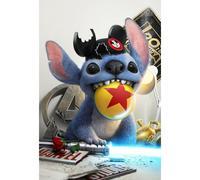 Placa Decorativa Stitch Juguetón Lilo & Stitch Disney Metálica Cuadro Póster HD