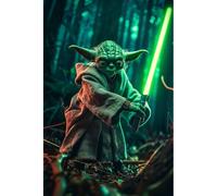 Placa Decorativa Yoda Star Wars Metálica Cuadro Póster HD