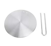 Placa difusora de calor de acero inoxidable, adaptador de inducción para estufa de gas y vitrocerámica, placa redonda de difusión del calor con mango desmontable para una cocción (veinticuatro #)