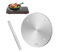 Placa difusora de calor para estufa de gas, placa adaptadora de inducción de acero inoxidable Gocoffun con mango de extracción, anillo de cocción a fuego lento (11 pulgadas)