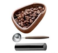 Placa dosificadora de granos de café de madera con cuchara y botella de spray, taza dosificadora de granos de café y kit de botella de spray de reducción estática para preparación/té, juego de