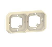 Placa empotrada - 2 postes - horizontal o vertical - beige - Legrand plexo 069853l