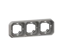 Placa empotrada - 3 posiciones - horizontal o vertical - gris - Legrand plexo 069687l