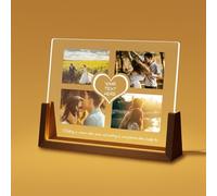 Placa En forma de corazón Personalizada con Luz LED - Regalo Ideal para Aniversario y Cumpleaños - Marco Acrílico con Foto y Canción Especial, Regalo Novios, Pareja, Día de la Madre, Aniversario