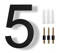 Placa flotante moderna con número de casa de 8 pulgadas, sombra negra grande para letrero de dirección para puerta, garaje, puerta delantera, decoración de ABS para exteriores (5)