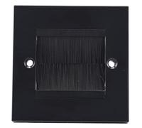 Placa frontal de 1 pandilla, placa negra/cepillo negro