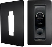 Placa frontal de acero inoxidable para timbre Eufy Video Doorbell E340, 2K HD, S330, Slim - Soporte robusto y cuchilla de accesorios para timbre (negro)