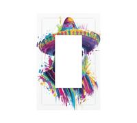 Placa frontal de mono mexicano con sombrero para interruptor de luz, cubierta de placa frontal, 1 banda, decoración de receptáculo para el hogar, cocina, habitación, baño