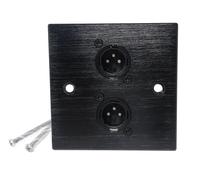 Placa frontal de pared de aluminio cepillado de 3 pines XLR macho serie D, placa de metal duradera para audio, amplificador, micrófono, mezclador y cable de conexiones de altavoz, tornillos incluidos