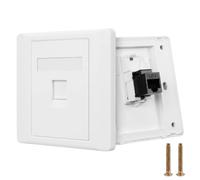 Placa frontal de red RJ45 tipo 86 para toma Ethernet de pared Cat6 blanca | Módulos RJ45 Cat5e Cat6a Cat7 Cat8 y RJ11, PC Ignífugo, Tapa Antipolvo con Resorte, 1 a 4 Puertos