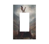 Placa frontal para interruptor de luz con copa de vino tinto con diseño de liebre y montañas de vino tinto para decoración del hogar, cocina, habitación, baño