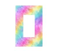 Placa frontal para interruptor de luz con patrón de teñido anudado de colores pastel de arco iris, cubierta de placa frontal, 1 banda, decoración de receptáculo para el hogar, cocina, habitación, baño