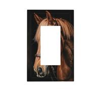 Placa frontal para interruptor de luz de caballo marrón, cubierta de placa frontal, 1 banda, decoración de receptáculo para el hogar, cocina, habitación, baño, decoración