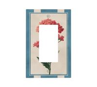 Placa frontal para interruptor de luz de flujo de milenrama rosa vintage, cubierta de placa frontal, 1 banda, decorador, receptáculo, para decoración del hogar, cocina, habitación, baño