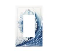 Placa frontal para interruptor de luz de onda de mar en acuarela, cubierta de placa frontal, 1 banda, decorador, receptáculo, para decoración del hogar, cocina, habitación, baño