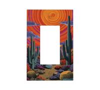 Placa frontal para interruptor de luz de surrealismo de cactus y rocas, cubierta de placa frontal, 1 banda, decoración de receptáculo para el hogar, cocina, habitación, baño, decoración