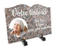 Placa funeraria libro con foto personalizable en plexi, diseño de granito, 1, diferentes tamaños, grosor 6 mm, personalizado en varias líneas, 30 x 20 cm
