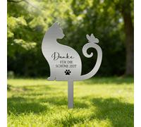 Placa Funeraria para Mascotas - Marcador de Tumba en Metal Impermeable con Grabado, Regalo Conmemorativo para Dueños de Gatos y Perros (Gato)