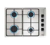 Teka HLX 540 KL - Placa gas butano/propano con 4 fuegos Inox