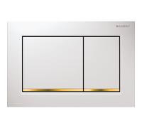 Placa Geberit Omega20 Cuadrada Blanca / Dorada | 115.080.KK.1 Blanca