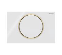 Geberit Sigma10 placas de accionamiento para fregaderos, redondas, 115758KK5, Color: blanco / chapado en oro - CM