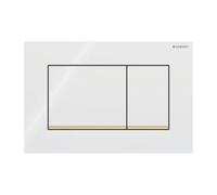 Placa Geberit Sigma20 Cuadrada Blanca / Dorada Doble Botón | 115.883.KK.1 Blanca