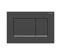 Placa Geberit Sigma20 Cuadrado Negro Mate/Cromado Pulido Doble Botón 115.883