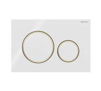 Placa Geberit Sigma20 RouBlanco / Dorado Doble Botón | 115.882.KK.1 Blanco