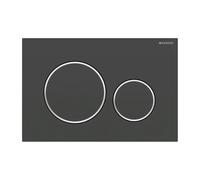 Placa Geberit Sigma20 RouNero Mate / Cromado Brillante Doble Botón | 115.882.