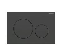 Placa de accionamiento Geberit Sigma20 para sistema de 2 descargas, Color: lacado negro mate, recubrimiento fácil de limpiar / negro - 115.882.16.1