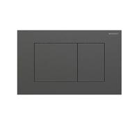 Placa Geberit Sigma40 Cuadrado Inoxidable Negro Cepillado Doble Botón