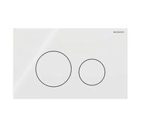 Placa Geberit Sigma40 RouVetro Blanco Doble Botón | 115.628.SI.1 Vidrio Blanco