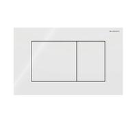 Placa Geberit Sigma40 Square Vidrio Blanco Doble Pulsador | 115.629.SI.1