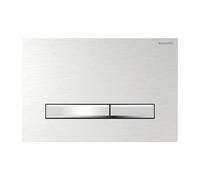 Placa Geberit Sigma50 Cuadrada Cromada Cepillada / Cromo Doble Botón | 115.788.