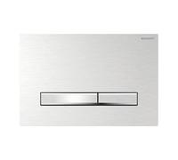 Placa Geberit Sigma50 Cuadrada Cromada Cepillada / Cromo Doble Botón | 115.788.