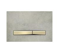 Placa Geberit Sigma50 Cuadrada Efecto Cemento / Latón Doble Botón | 115.672.JV