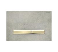 Placa Geberit Sigma50 Cuadrada Efecto Cemento / Latón Doble Botón | 115.672.JV