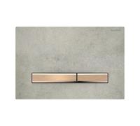 Placa Geberit Sigma50 Cuadrada Efecto Cemento / Oro Rojo Doble Botón | 115.670