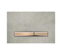 Placa Geberit Sigma50 Cuadrada Efecto Cemento / Oro Rojo Doble Botón | 115.670