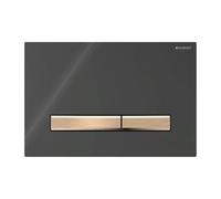 Placa Geberit Sigma50 Cuadrada Negra / Oro Rojo Doble Botón | 115.670.DW.2 Negra