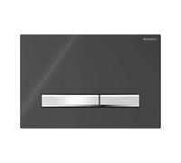 Placa Geberit Sigma50 Cuadrada Negra Ral 9005 / Cromo Doble Botón | 115.788.DW.2
