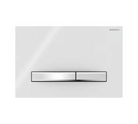 Placa Geberit Sigma50 Cuadrado Blanco / Cromado Doble Botón 115.788.11.2 Blanco