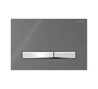 Geberit Sigma50 placa de accionamiento para doble descarga, color metal cromado, angular, 115.788.JK.2, Color: lava/vidrio
